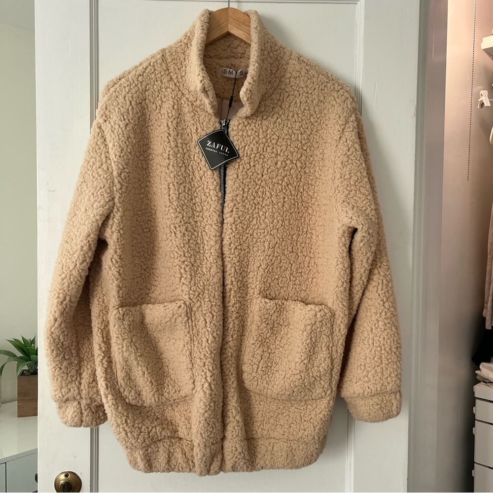 NWT Zaful Teddy Coat - Size S